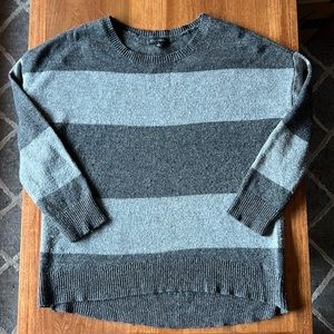 Willi Smith Oversized Gray Striped Wool Sweater